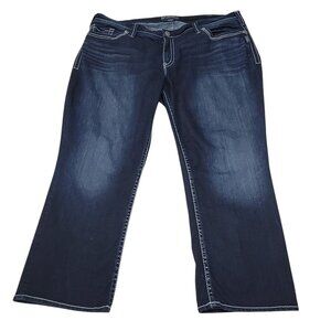 Silver Jeans Co Womens Blue Suki Flap Pockets Capri Denim‎ Mid Rise Size 24
